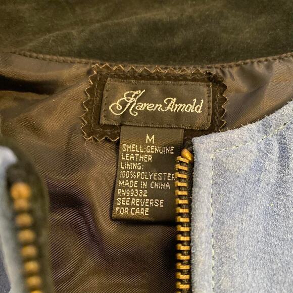 Vintage 1990s -y2k 2000s Suede Patchwork Leather Women's Jacket Size Medium - Picture 4 of 4